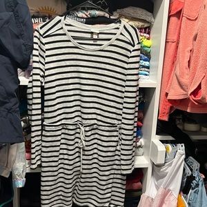 Grey and black striped dress